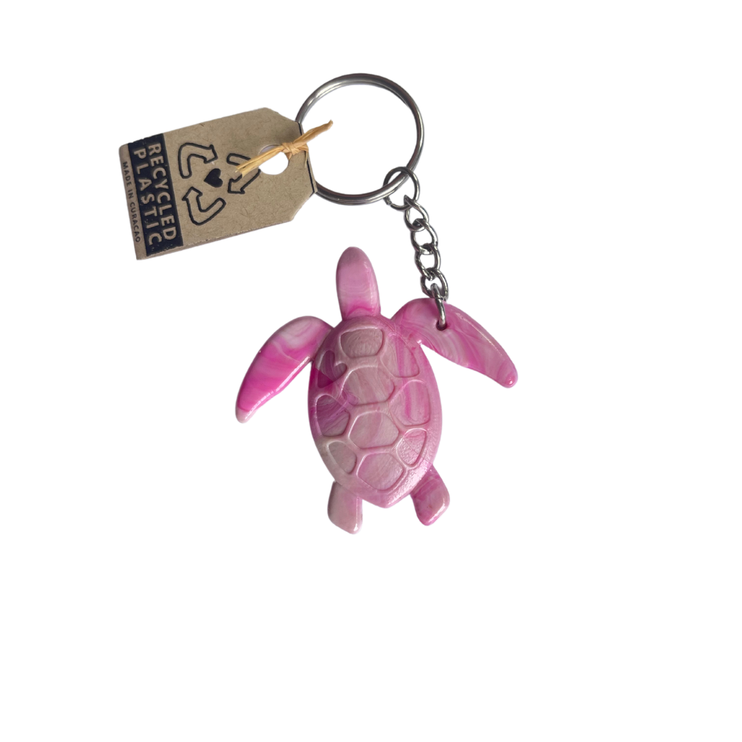 NMinnickDesigns Resin Ocean Keychain with Beach Charm Magenta / Turtle